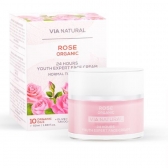 Sejas krēms Rose 24-h ar 10 organiskām eļļām, 50 ml