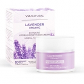 Mitrinošais sejas krēms Lavanda 24 H ar 10 organiskām eļļām, 50 ml