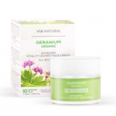 Sejas krēms Ģerānija 24 H ar 10 organiskām eļļām, 50 ml