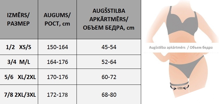 izmēru tabula Adrian