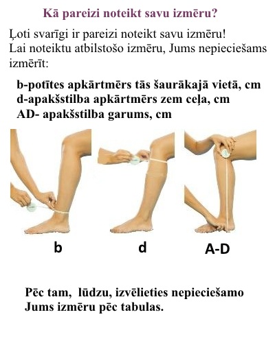 Kompresijas pusgarās zeķes II klase