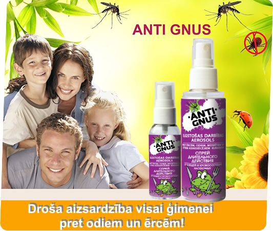 ANTI-GNUS līdzekļi pret ērcēm un odiem