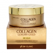 Гидрогелевые патчи для глаз с коллагеном и золотом 3W CLINIC Collagen & Luxury Gold, 90 шт.
