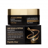 Омолаживающие патчи для глаз с коллоидным золотом и пептидами FARMSTAY 24K GOLD & PEPTIDE