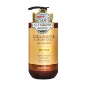 Коллагеновый шампунь для ежедневного применения 3W CLINIC Collagen & Luxury Gold, 750 ml